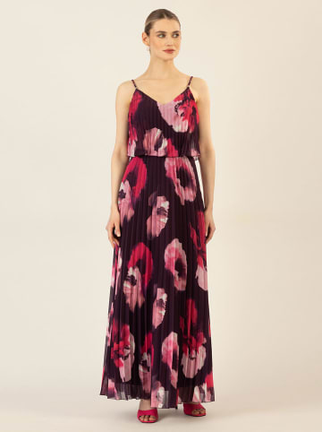 APART Plisseekleid in Schwarz/ Pink