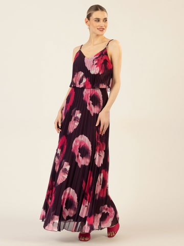 APART Plisseekleid in Schwarz/ Pink