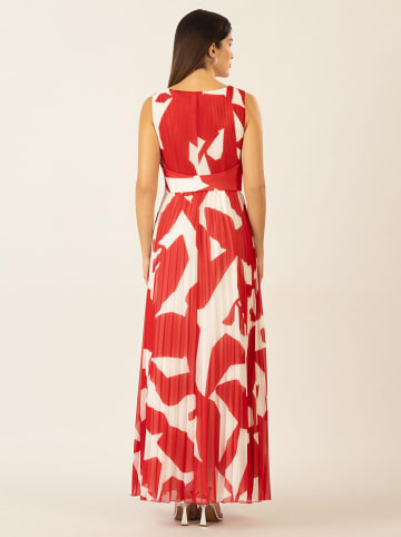 APART Plisseekleid in Rot/ Weiß