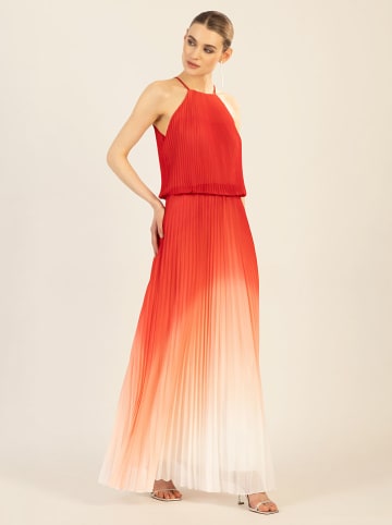 APART Plisseekleid in Rot/ Weiß
