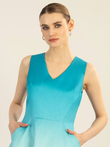 APART Kleid in Türkis/ Weiß