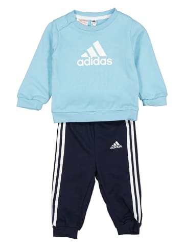 adidas Trainingsanzug in Hellblau/ Dunkelblau