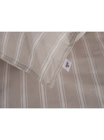Zo!Home Perkal beddengoedset "Righe" taupe/wit