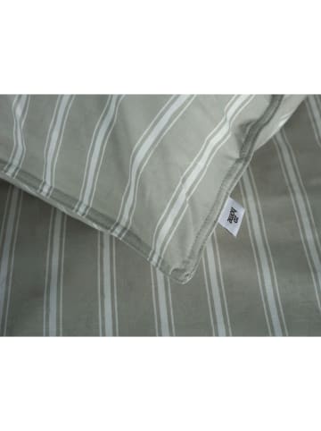 Zo!Home Perkal-Bettwäsche-Set "Righe" in Hellgrau/ Weiß