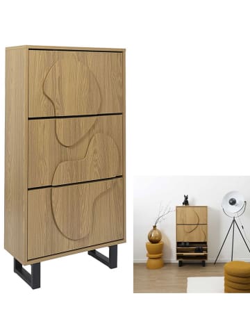 Rétro Chic Schoenenkast "Calypso" lichtbruin - (B)60 x (H)115 x (D)24 cm