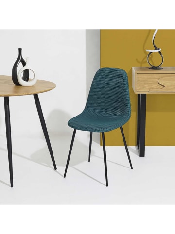 Rétro Chic 4-delige set: stoelen "Atome" petrol - (B)44 x (H)86 x (D)54 cm