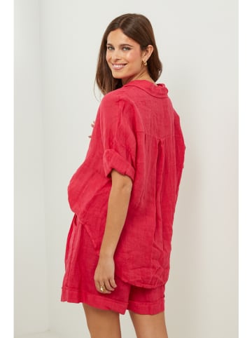Lin Passion Leinen-Bluse in Rot