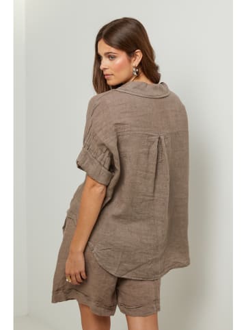 Lin Passion Linnen blouse taupe