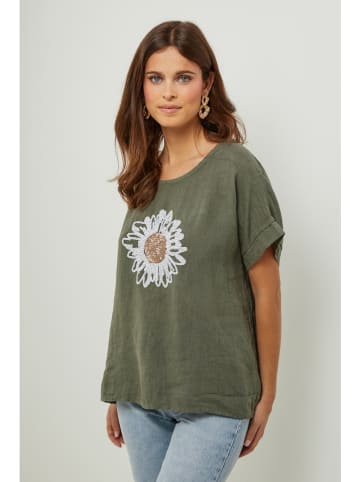 Lin Passion Lniana koszulka w kolorze khaki