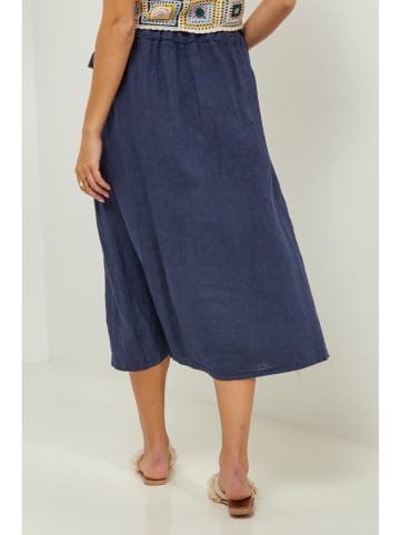 Lin Passion Linnen rok donkerblauw