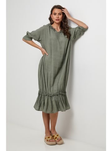 Lin Passion Leinen-Kleid in Grün