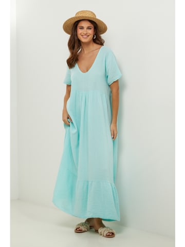 Lin Passion Leinen-Kleid in Türkis
