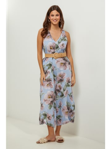 Lin Passion Leinen-Jumpsuit in Hellblau