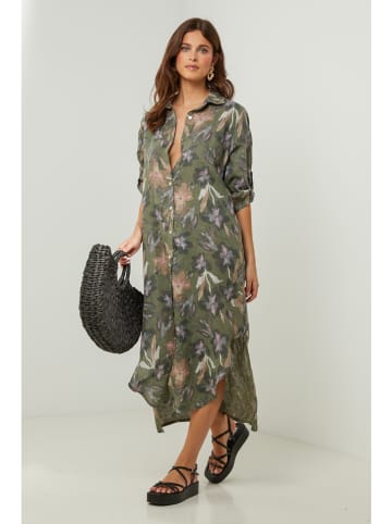 Lin Passion Leinen-Kleid in Khaki
