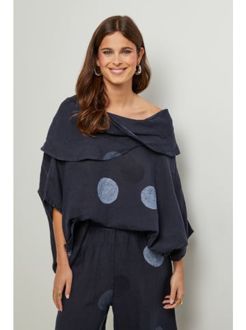 Lin Passion Linnen blouse donkerblauw