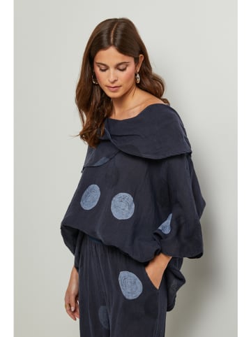 Lin Passion Linnen blouse donkerblauw