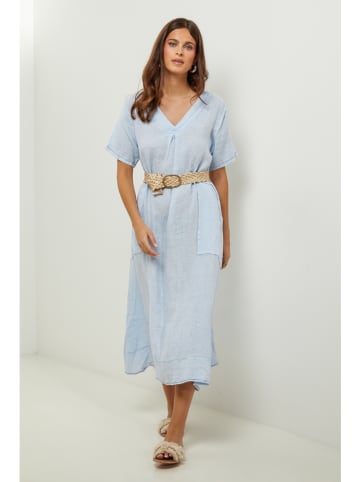 Lin Passion Leinen-Kleid in Hellblau