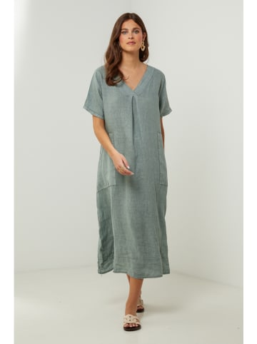 Lin Passion Leinen-Kleid in Khaki