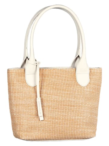 Tom Tailor Henkeltasche "Sharon" in Weiß/ Hellbraun - (B)34 x (H)24 x (T)13 cm
