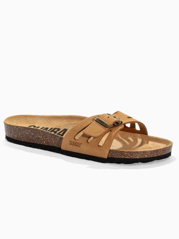 Sunbay Leder-Pantoletten "Freezia" in Hellbraun