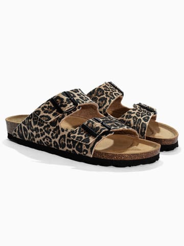 Sunbay Pantoletten "Trefle" in Braun/ Beige