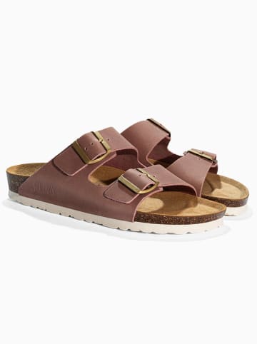 Sunbay Leren slippers "Trefle" lichtroze