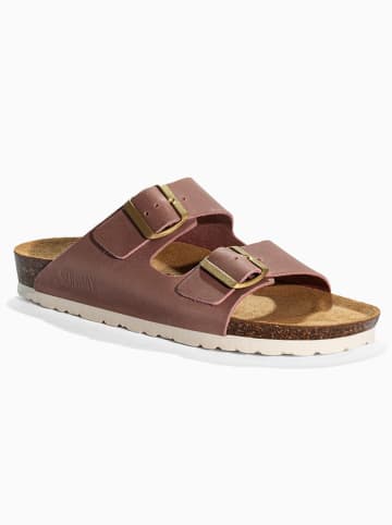 Sunbay Leren slippers "Trefle" lichtroze