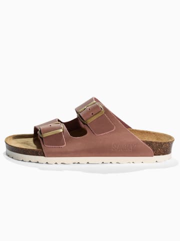 Sunbay Leren slippers "Trefle" lichtroze