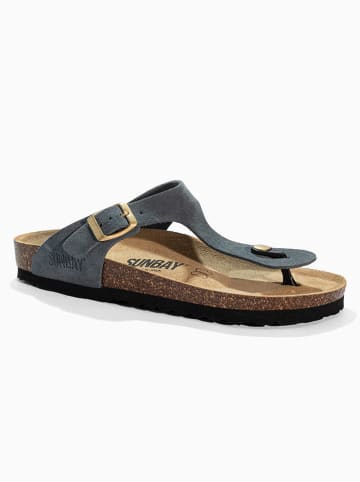 Sunbay Skórzane japonki "Camelia" w kolorze szarym