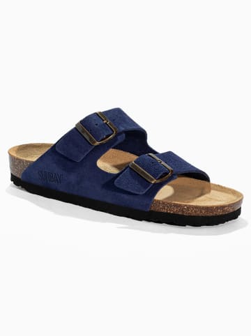 Sunbay Leren slippers "Trefle" donkerblauw