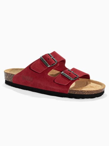 Sunbay Leren slippers "Trefle" rood