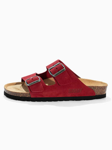 Sunbay Leren slippers "Trefle" rood