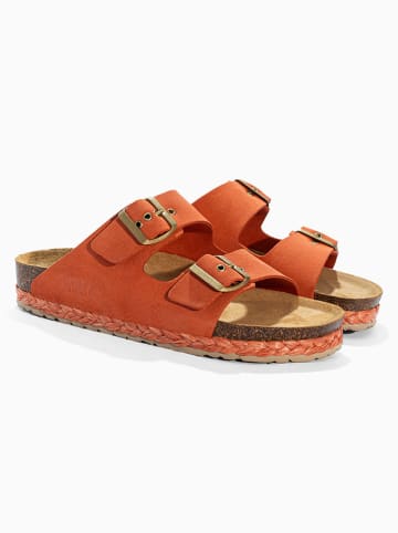 Sunbay Leren slippers "Trefle" oranje