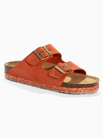 Sunbay Leren slippers "Trefle" oranje