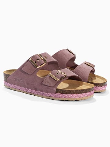 Sunbay Leder-Pantoletten "Trefle" in Rosa