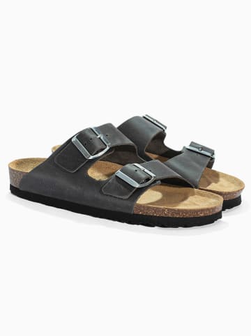 Sunbay Leren slippers "Trefle" zwart