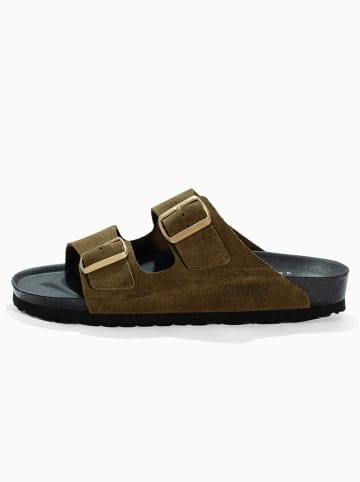 Sunbay Leren slippers "Trefle" bruin