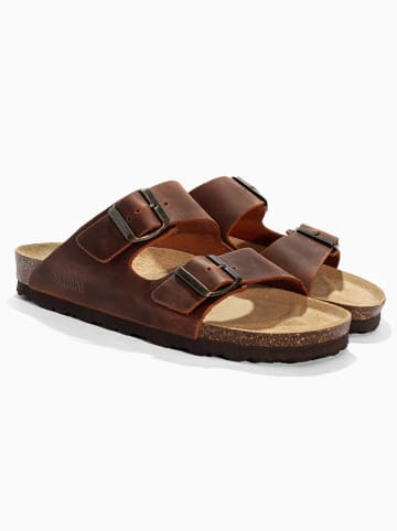 Sunbay Leder-Pantoletten "Trefle" in Braun