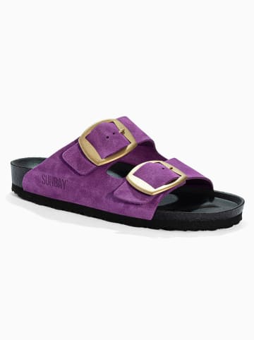 Sunbay Leren slippers "Calen" paars