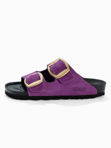 Sunbay Leren slippers "Calen" paars