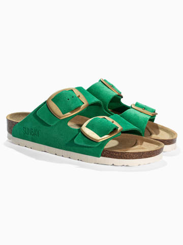 Sunbay Leder-Pantoletten "Calen" in Grün