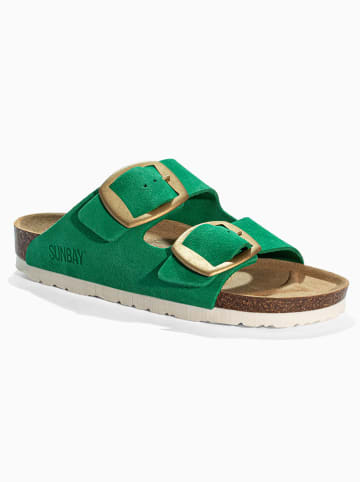 Sunbay Leder-Pantoletten "Calen" in Grün