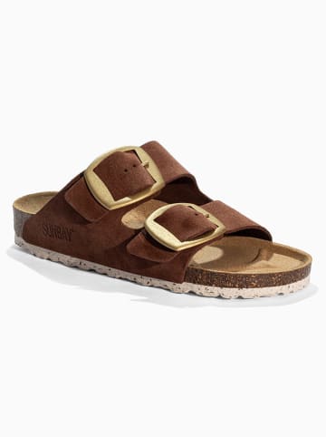 Sunbay Leder-Pantoletten "Calen" in Braun