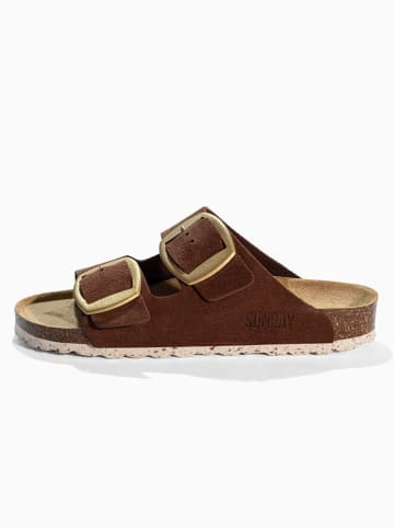 Sunbay Leder-Pantoletten "Calen" in Braun