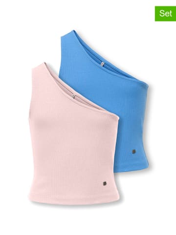 KIDS ONLY 2er Set: Tops "Nessa" in Rosa/ Blau