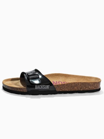 BACKSUN Leder-Pantoletten "Paris" in Schwarz