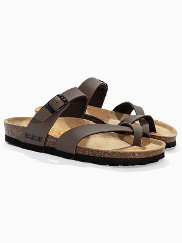 BACKSUN Teenslippers "Barcelone" bruin