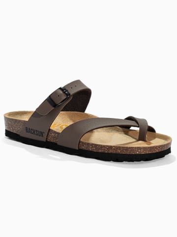 BACKSUN Teenslippers "Barcelone" bruin