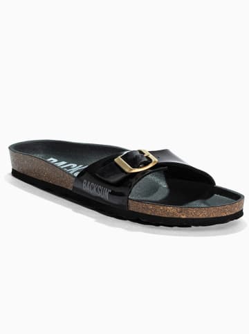 BACKSUN Leder-Pantoletten "Paris" in Schwarz
