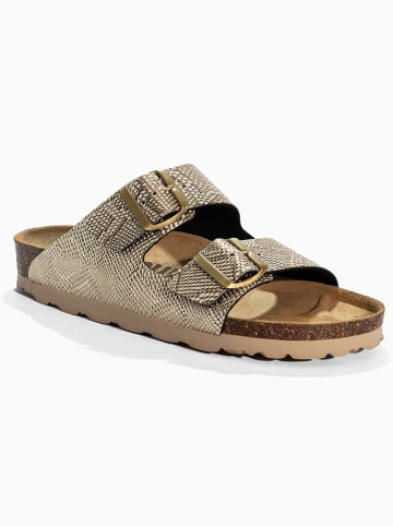 BACKSUN Slippers "Bali" goudkleurig